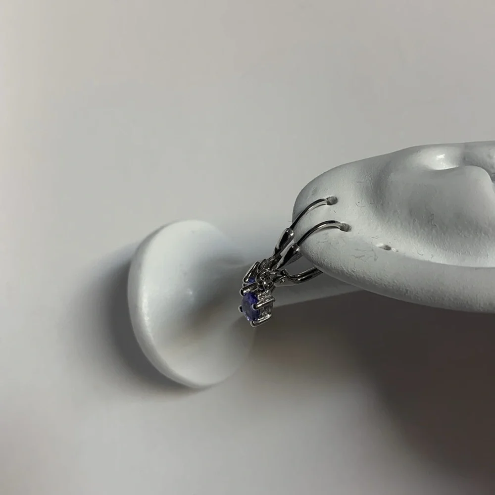 Sterling silver with purple stones girls’ dangling earrings